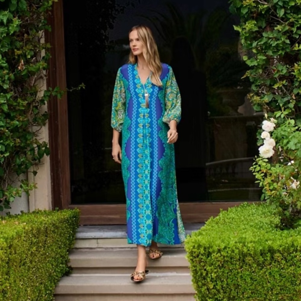 New Johnny Was Kahinu Silk Dress size XS